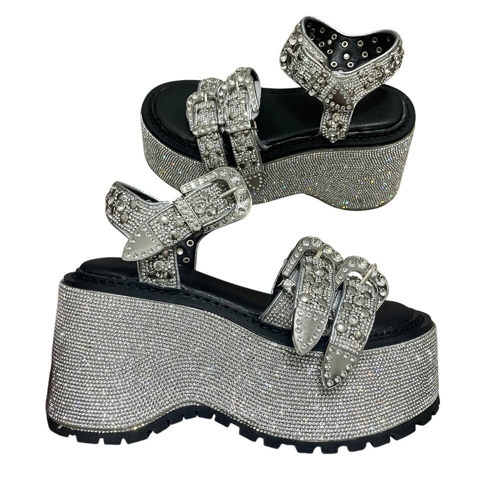 Dolls Kill Club Exx Radiant Western Platform Sandals – Size 5M – New
